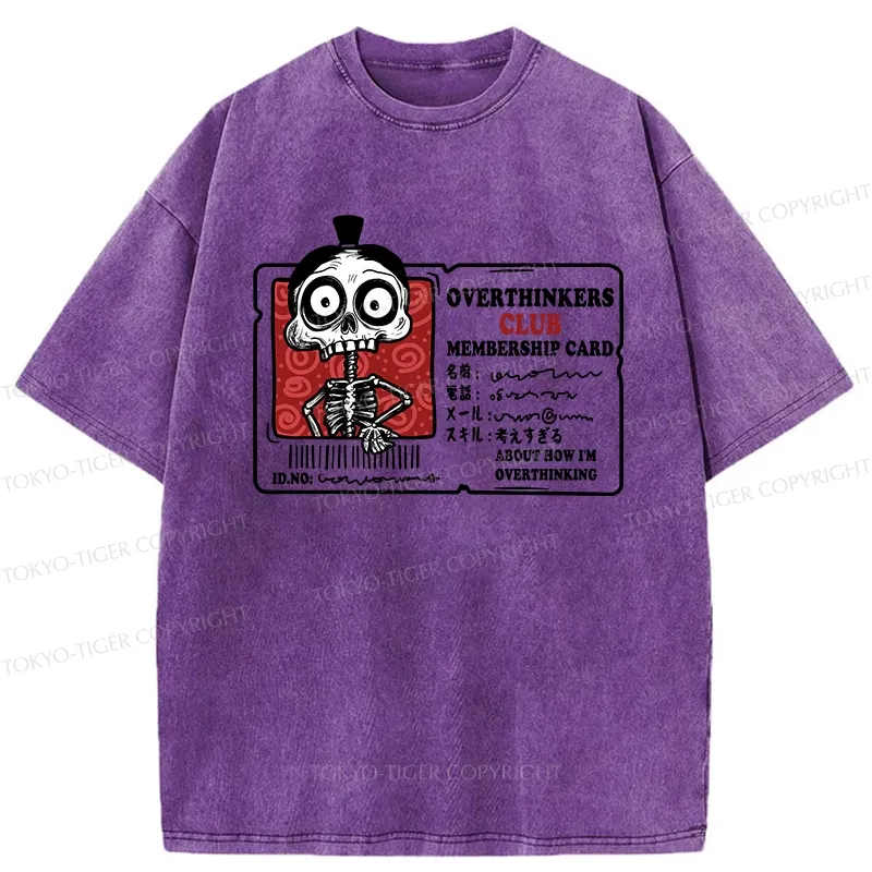 Tokyo-Tiger Overthinkers Club Membership Card Washed T-Shirt
