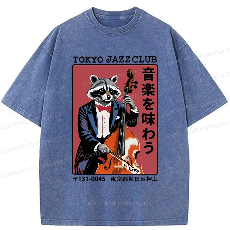 Tokyo-Tiger Tokyo Jazzclub Funny Washed T-Shirt