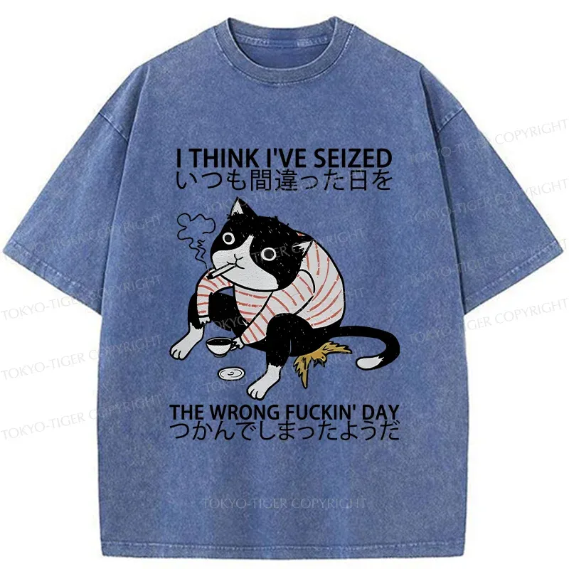 Tokyo-Tiger Decadent Cat Funny Washed T-Shirt