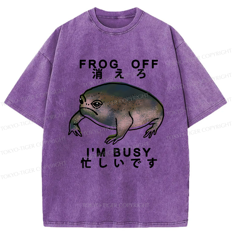 Tokyo-Tiger Frog Off  I'm Busy Washed T-Shirt