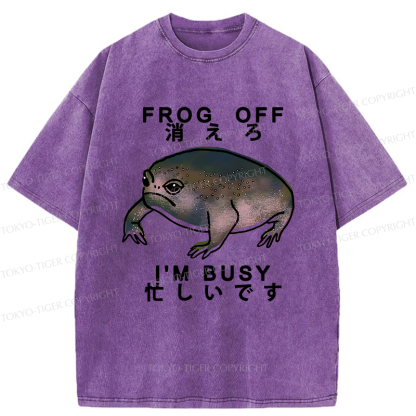 Tokyo-Tiger Frog Off  I'm Busy Washed T-Shirt