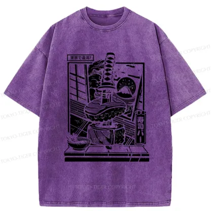 Tokyo-Tiger Best Sushi Bar In Tokyo Washed T-Shirt