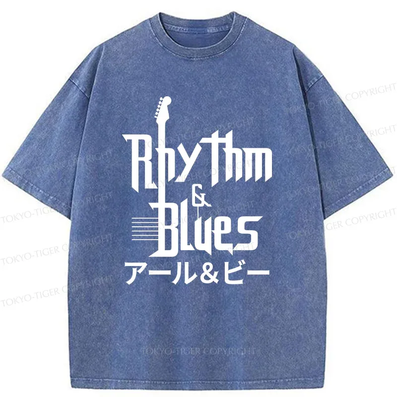 Tokyo-Tiger Music Blues Washed T-Shirt