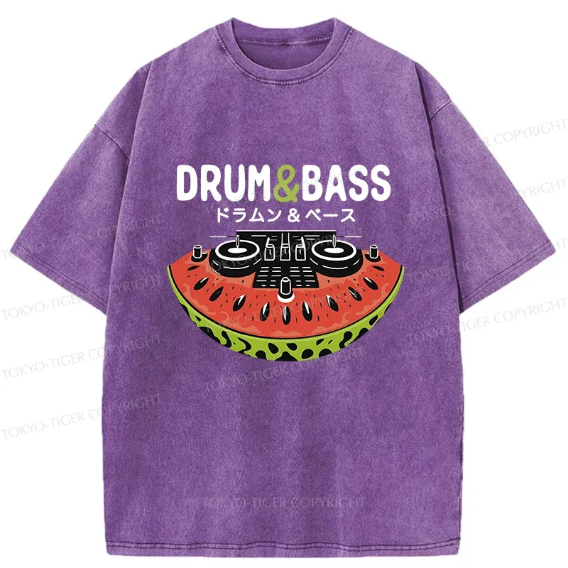 Tokyo-Tiger Watermelon Drum & Bass Washed T-Shirt