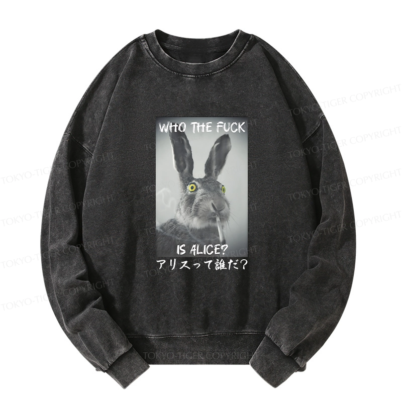 Tokyo-Tiger Who Is Alice? Washed Sweatshirt