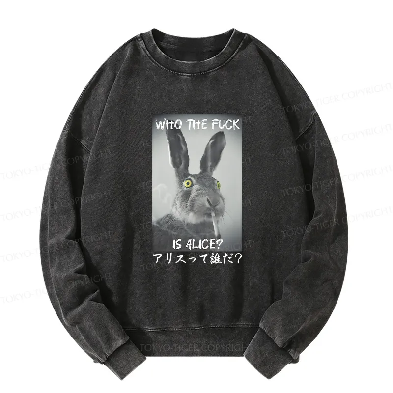 Tokyo-Tiger Who Is Alice? Washed Sweatshirt Sale