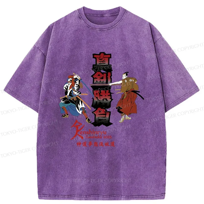 Tokyo-Tiger Samurai Duel Tournament Washed T-Shirt
