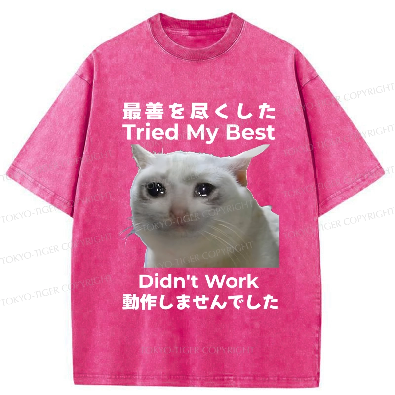Tokyo-Tiger Tried My Best Didn't Work Washed T-Shirt