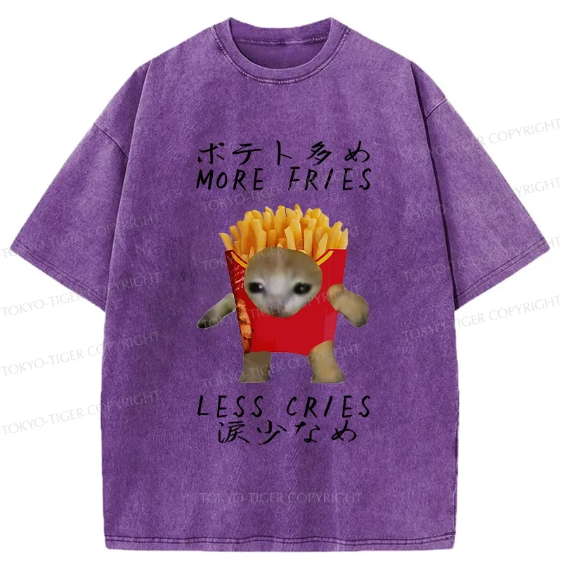 Tokyo-Tiger More Fries Less Cries Washed T-Shirt