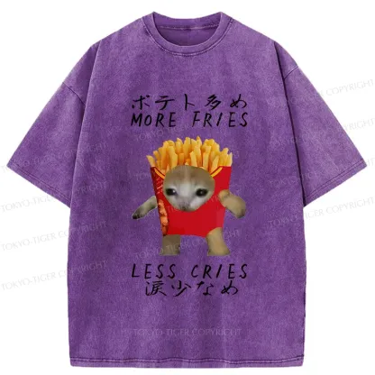 Tokyo-Tiger More Fries Less Cries Washed T-Shirt
