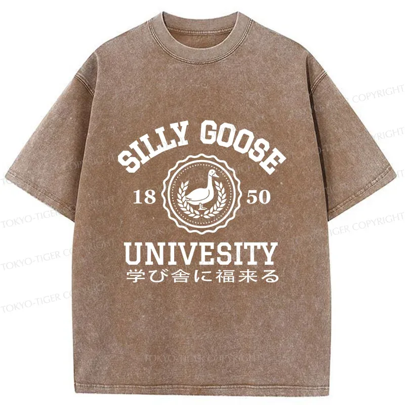 Tokyo-Tiger Silly Goose Japanese University Washed T-Shirt