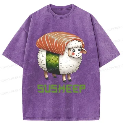 Tokyo-Tiger Susheep Funny Washed T-Shirt