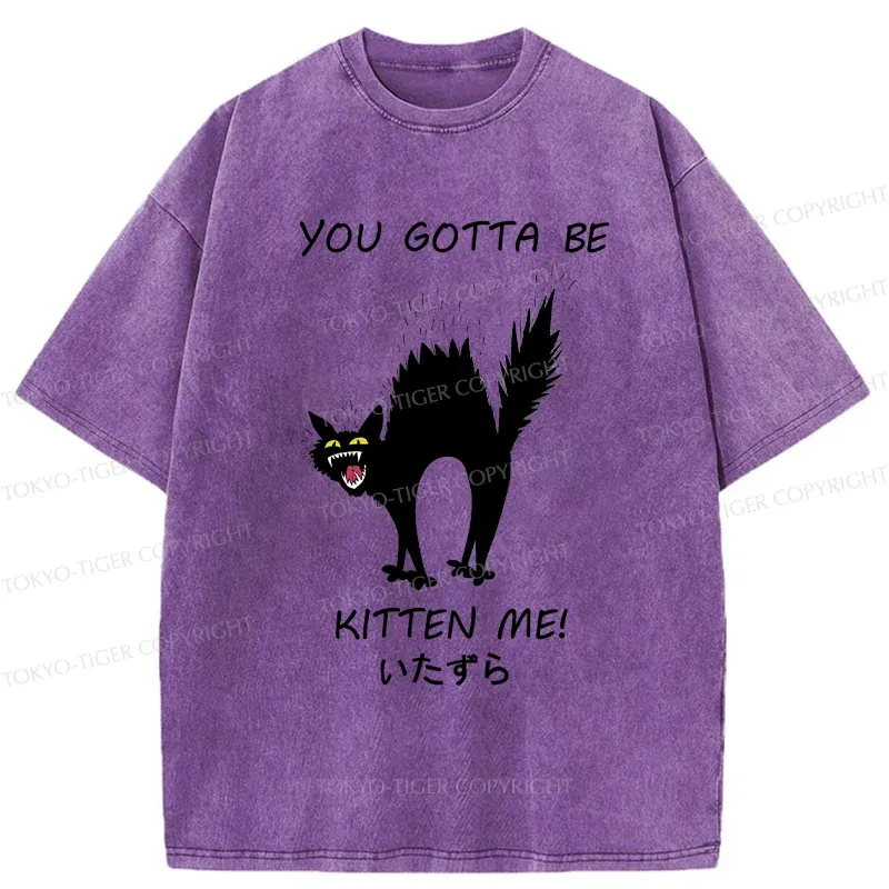 Tokyo-Tiger Cat Being Teased Washed T-Shirt