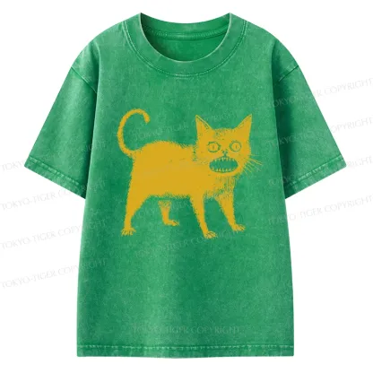 Tokyo-Tiger Horrible Japanese Cat Kids Washed T-Shirt