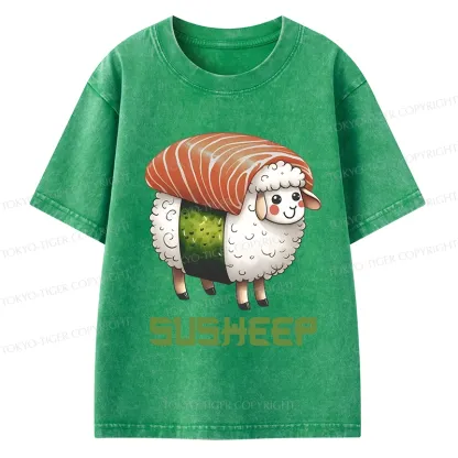 Tokyo-Tiger Susheep Funny Kids Washed T-Shirt