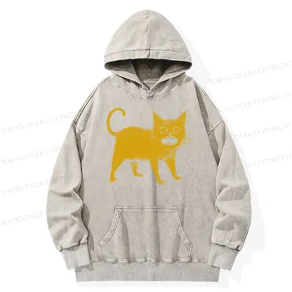 Tokyo-Tiger Horrible Japanese Cat Washed Hoodie
