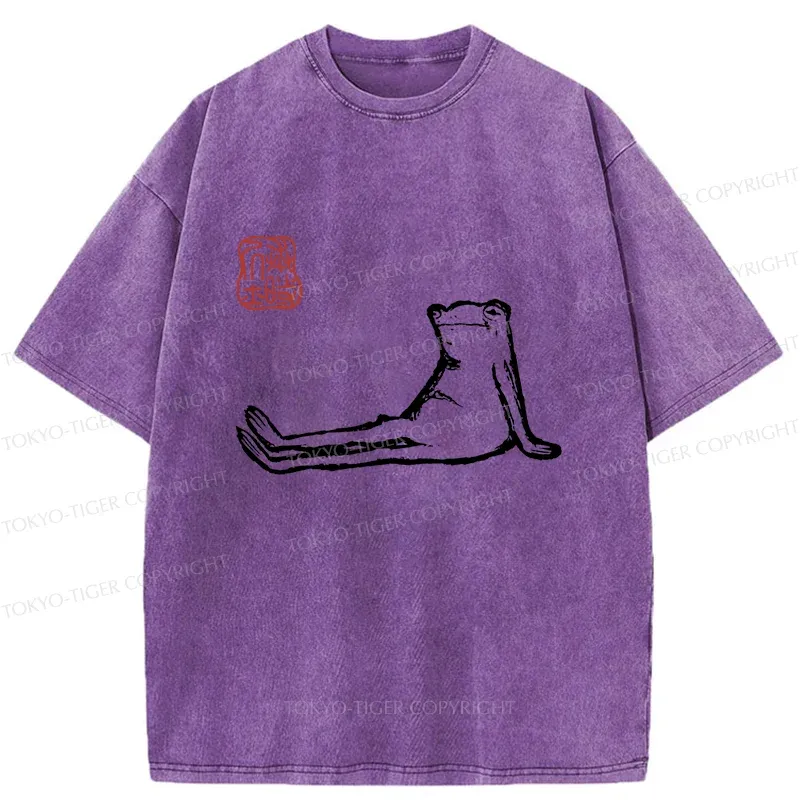 Tokyo-Tiger Resting Frog Washed T-Shirt