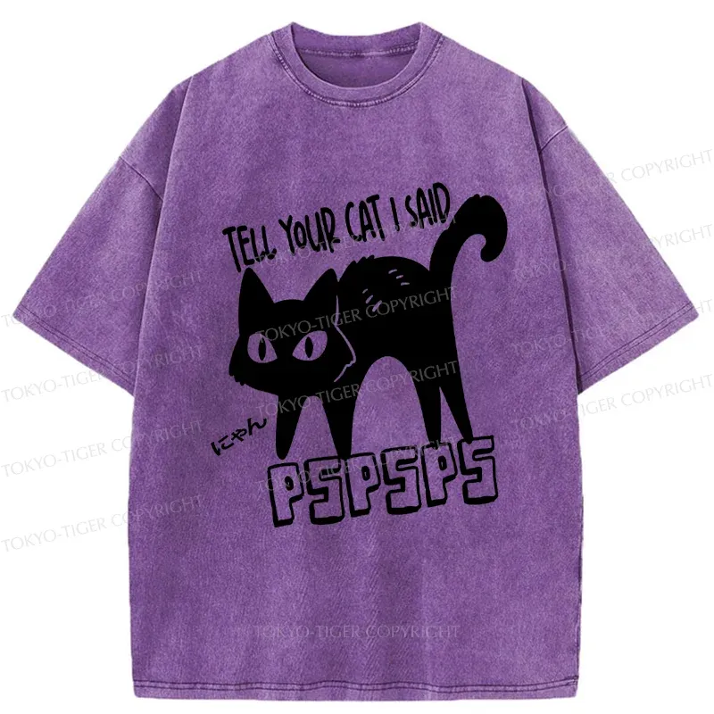 Tokyo-Tiger Attract Cats Washed T-Shirt