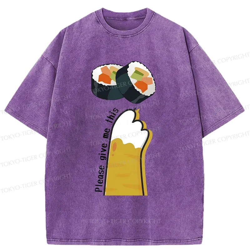 Tokyo-Tiger Please Give Me Sushi Washed T-Shirt