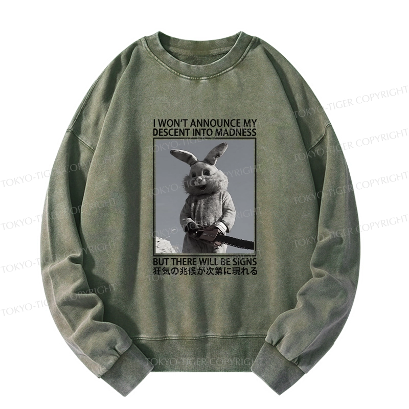 Tokyo-Tiger Rabbit Goes Into Madness Washed Sweatshirt