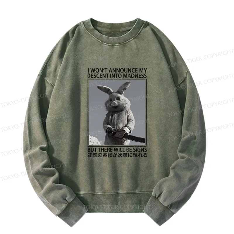 Tokyo-Tiger Rabbit Goes Into Madness Washed Sweatshirt