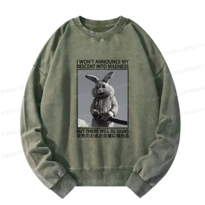 Tokyo-Tiger Rabbit Goes Into Madness Washed Sweatshirt