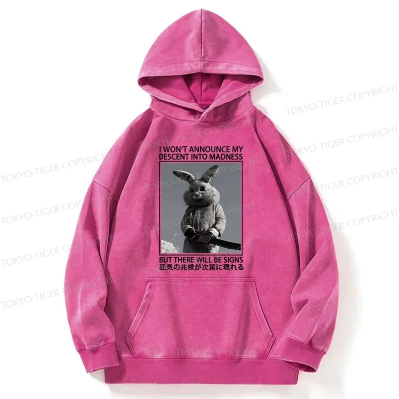Tokyo-Tiger Rabbit Goes Into Madness Washed Hoodie