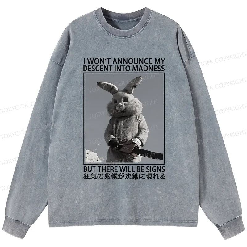 Tokyo-Tiger Rabbit Goes Into Madness Washed Long Sleeve T-Shirt