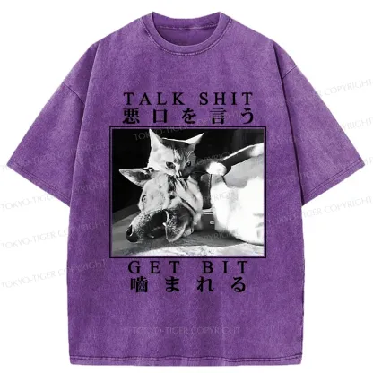 Tokyo-Tiger Talk Shit Get Bit Washed T-Shirt