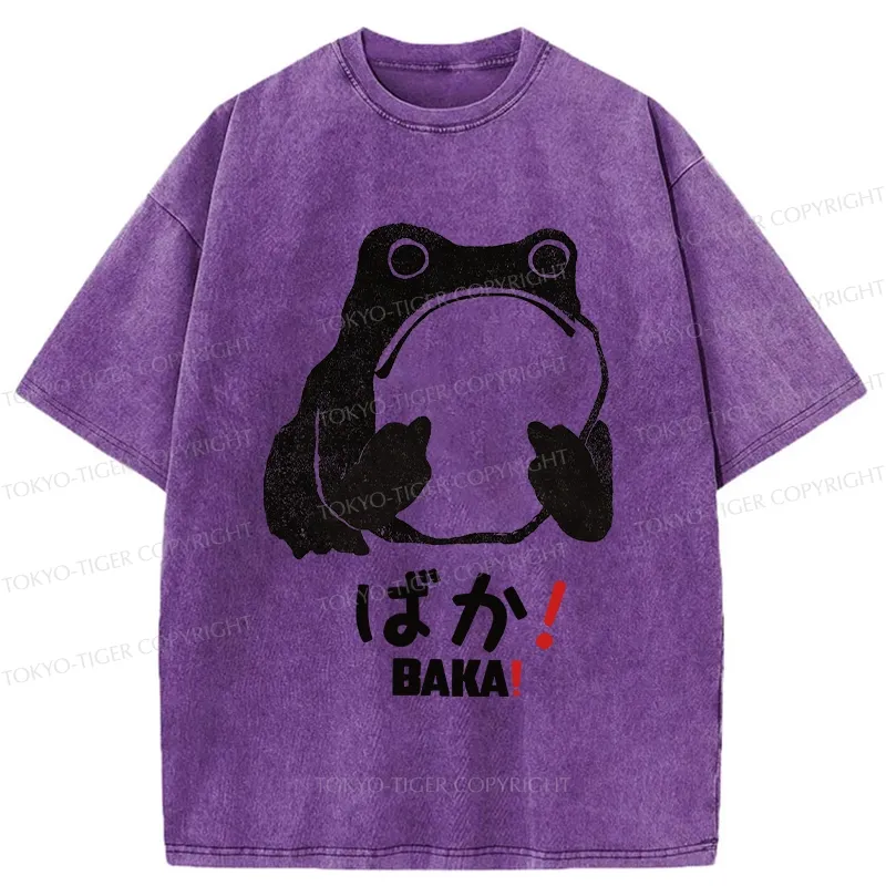 Tokyo-Tiger Funny Baka Frog Washed T-Shirt