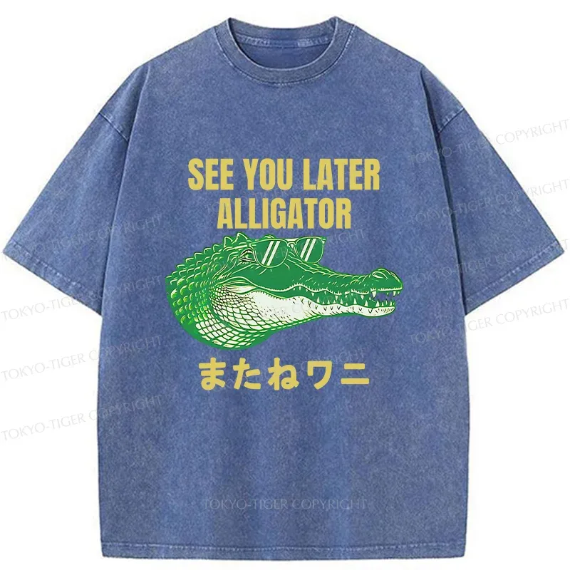 Tokyo-Tiger See you soon Crocodile Washed T-Shirt