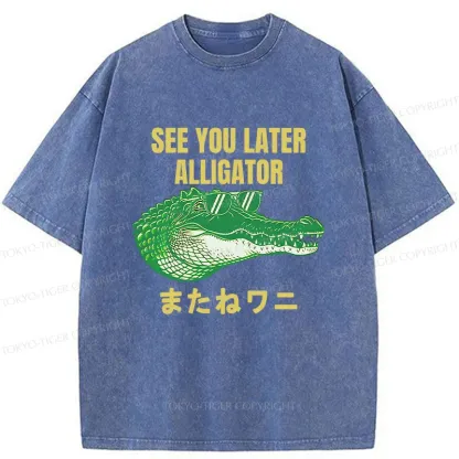 Tokyo-Tiger See you soon Crocodile Washed T-Shirt