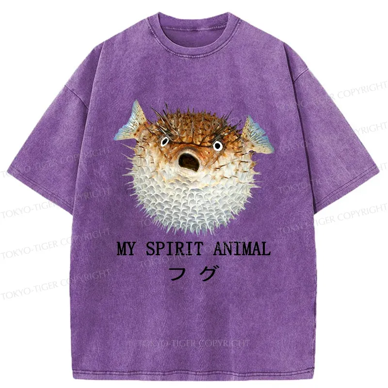 Tokyo-Tiger Grumpy Pufferfish Washed T-Shirt