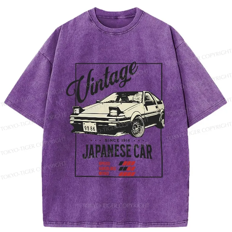 Tokyo-Tiger Retro Japanese Car Washed T-Shirt