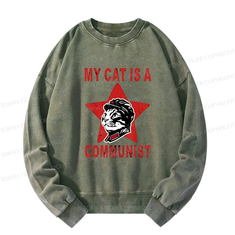 Tokyo-Tiger Funny Cat-ism Washed Sweatshirt