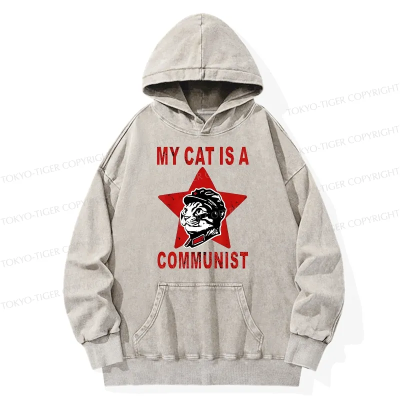 Tokyo-Tiger Funny Cat-ism Washed Hoodie Sale