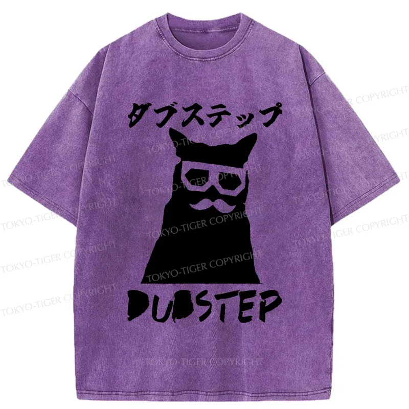 Tokyo-Tiger Dubstep Cat Washed T-Shirt