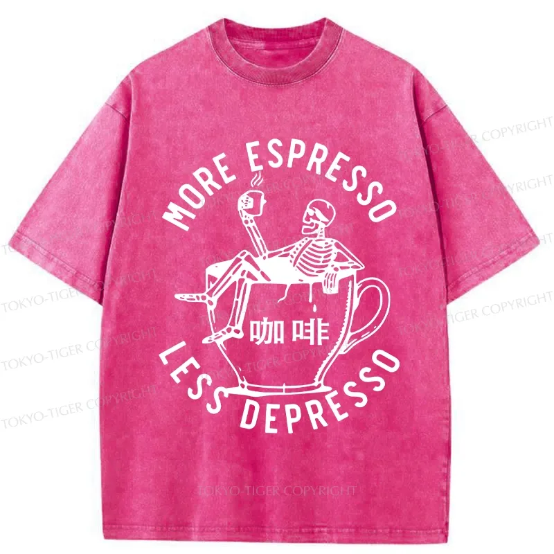 Tokyo-Tiger More Espresso Less Depresso Japan Washed T-Shirt