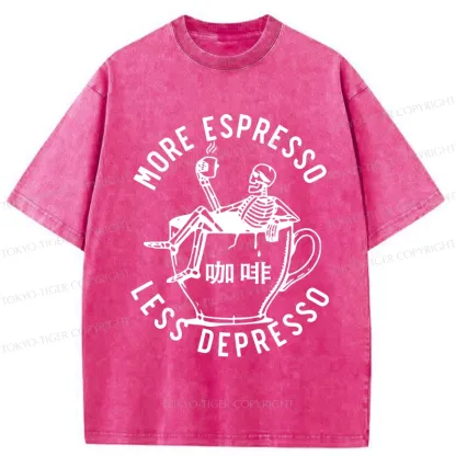 Tokyo-Tiger More Espresso Less Depresso Japan Washed T-Shirt