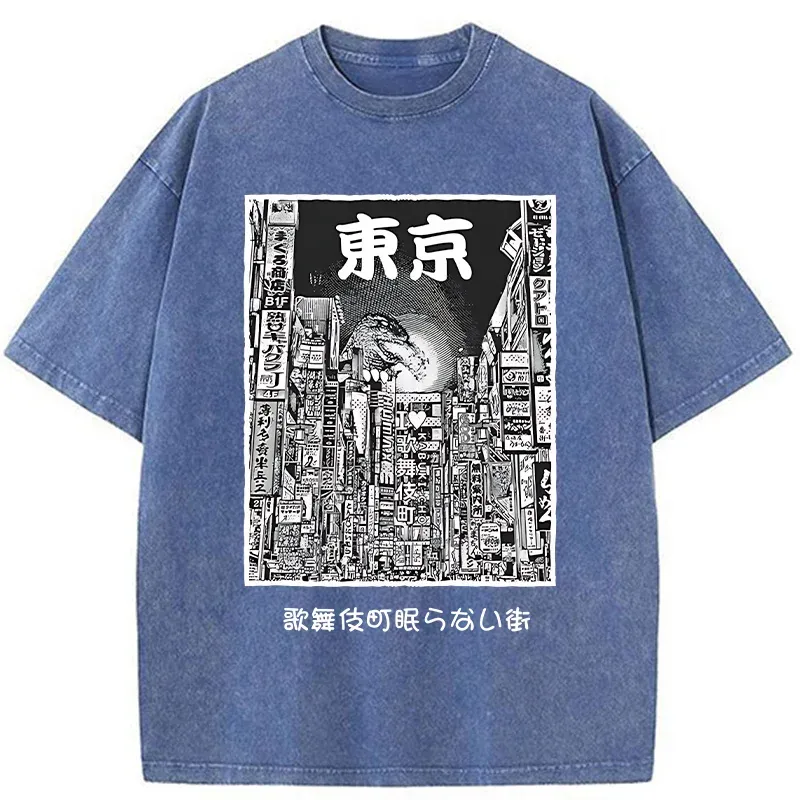 Tokyo-Tiger Tokyo Neighborhoods Washed T-Shirt