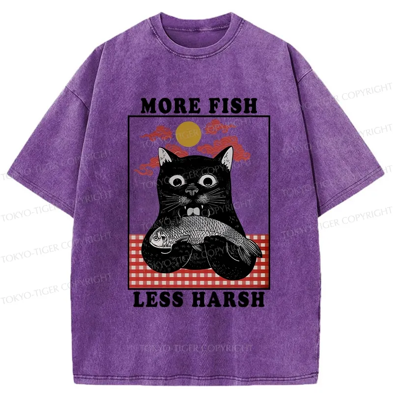 Tokyo-Tiger More Fish Less Harsh Washed T-Shirt Sale