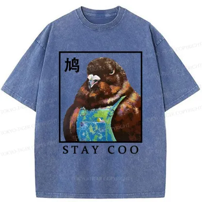 Tokyo-Tiger Keep Cool Pigeon Washed T-Shirt