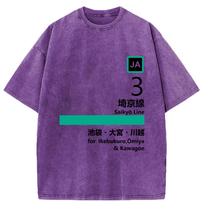 Tokyo-Tiger Saikyo Line Washed T-Shirt
