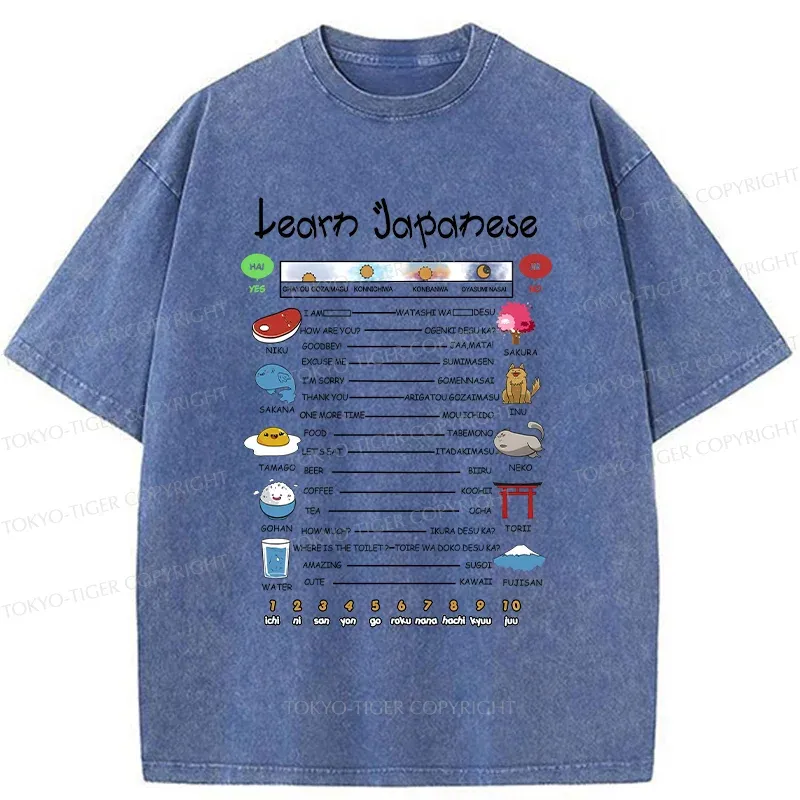 Tokyo-Tiger Japanese Culture Catalog Washed T-Shirt