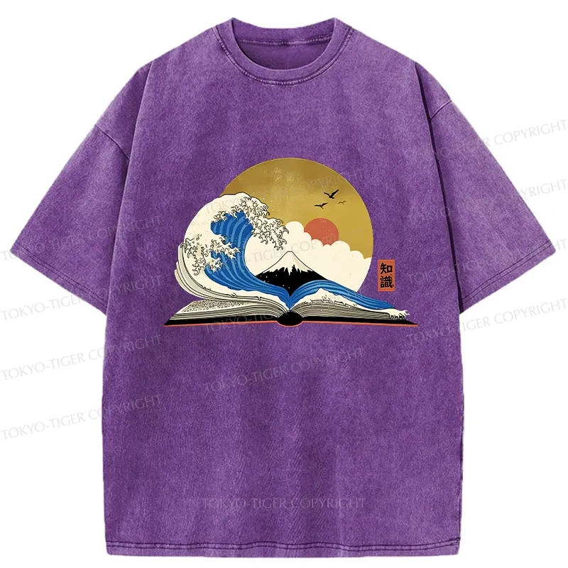 Tokyo-Tiger The Great Wave of Knowledge Washed T-Shirt