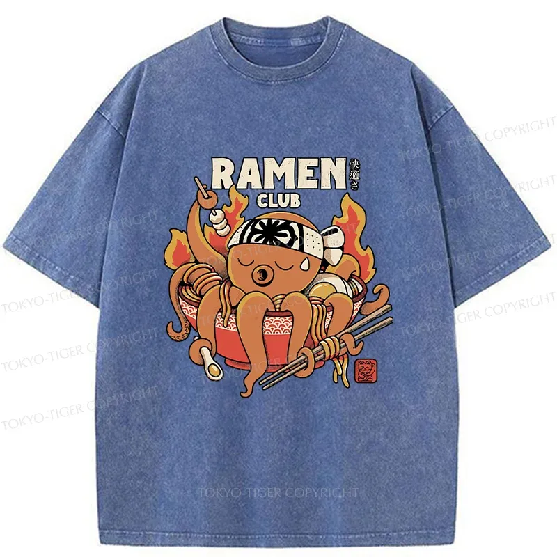 Tokyo-Tiger Octopus Ramen Washed T-Shirt