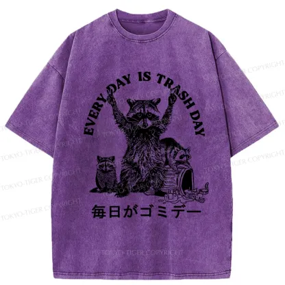 Tokyo-Tiger Every Day Is Trash Day Washed T-Shirt