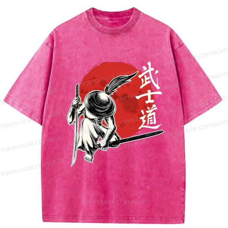 Tokyo-Tiger Bushido Samurai Washed T-Shirt