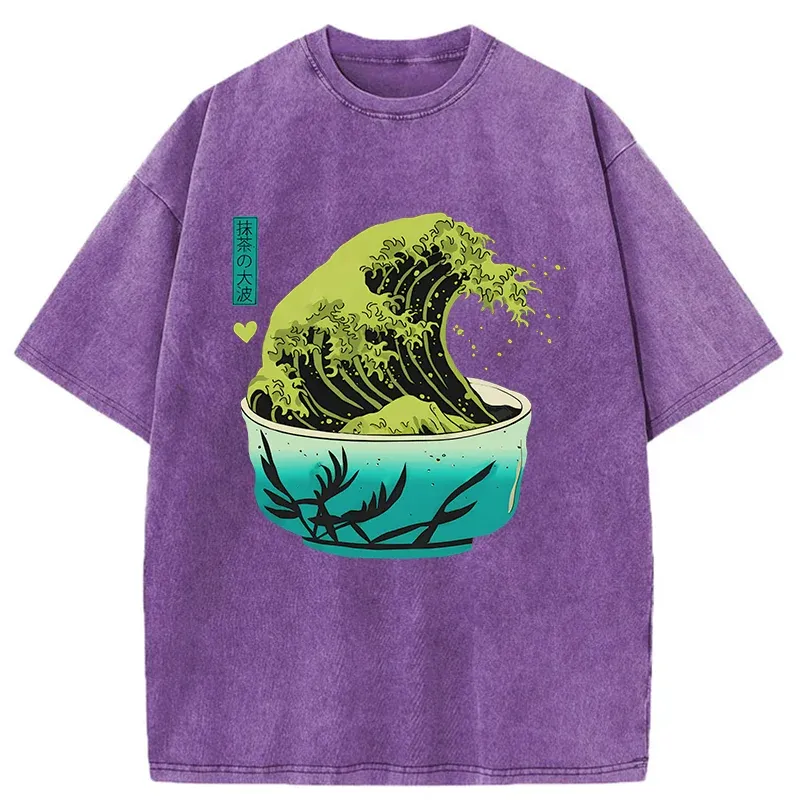 Tokyo-Tiger Matcha Wave Washed T-Shirt