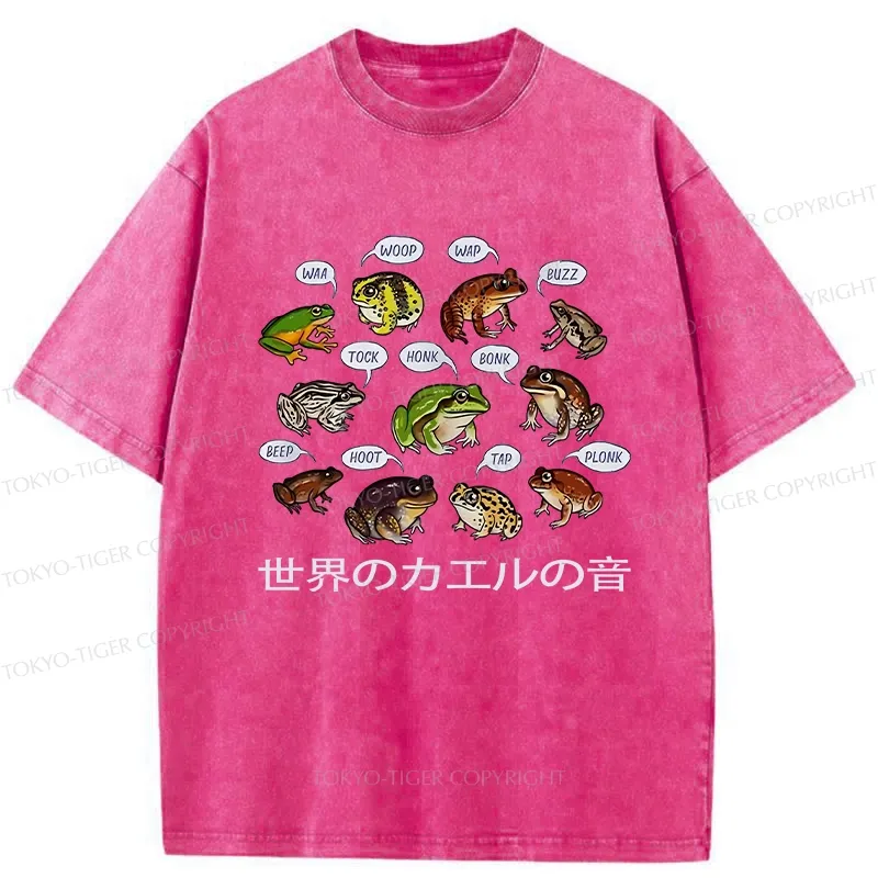 Tokyo-Tiger Frog Sounds From Around The World Washed T-Shirt